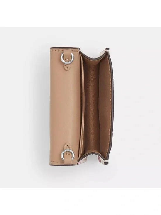 Coach Cherry Print Mini Leather Crossbody in White and Red - Picture 5 of 6